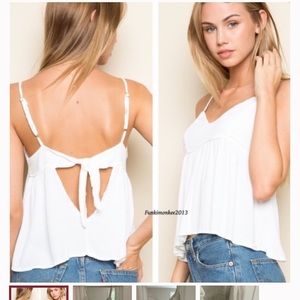 White brandy Melville tie tank